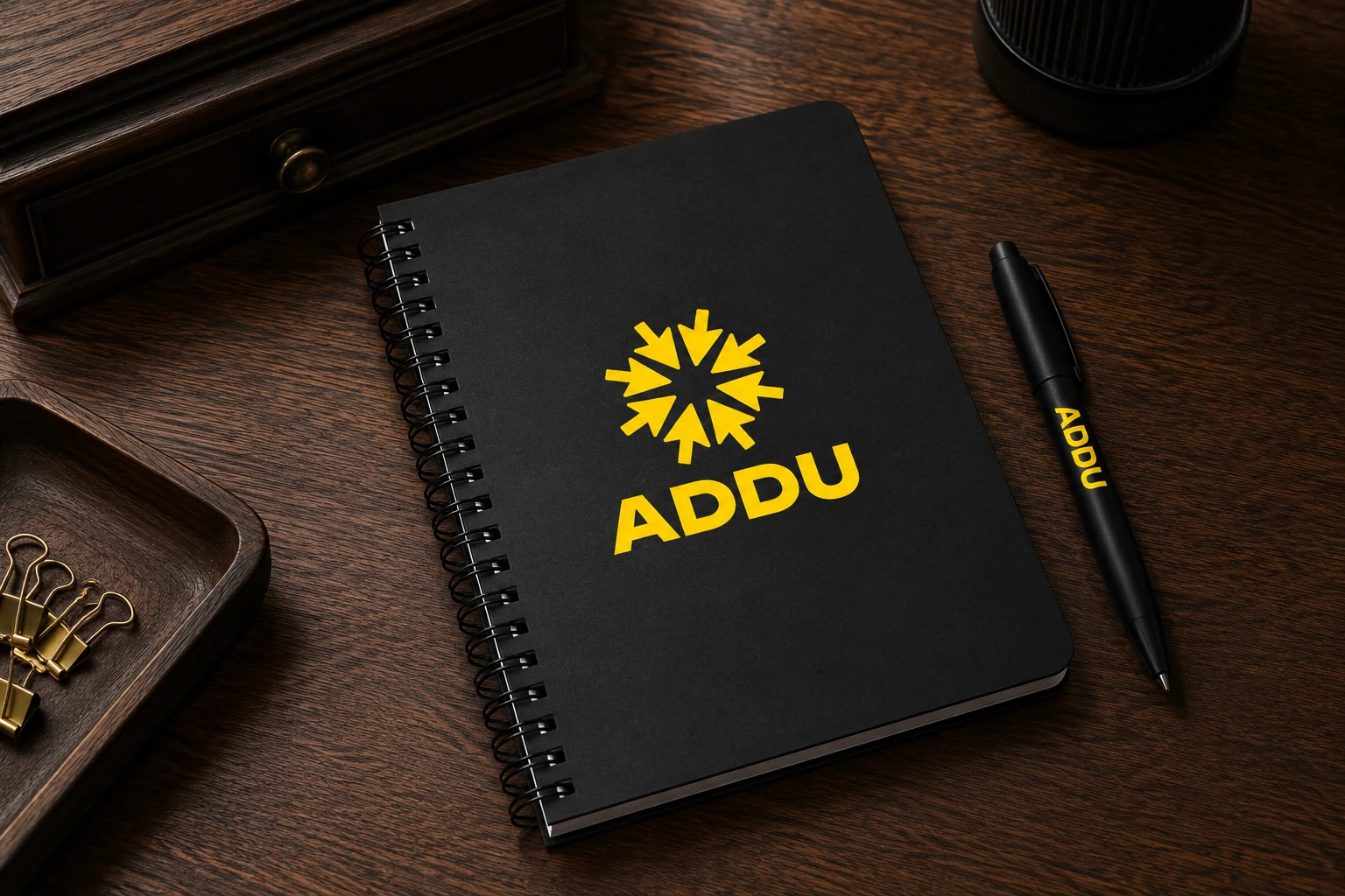 Фирменные блокнот и ручка ADDU
