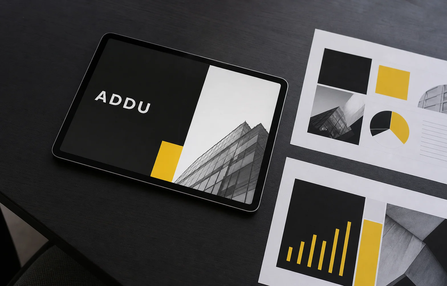 Презентация проекта ADDU на планшете и бумаге